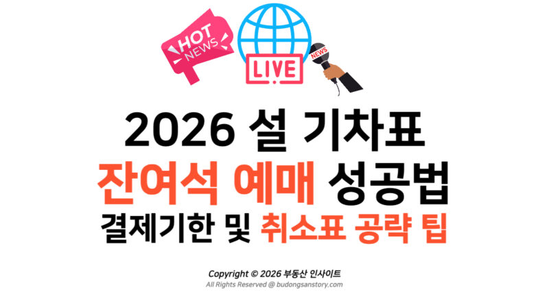 2026 설 기차표 잔여석 예매 성공법 결제기한 및 취소표 공략 팁