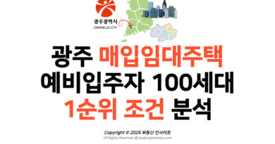 [임대료 30%] 광주 매입임대주택 예비입주자 100세대 1순위 조건 분석