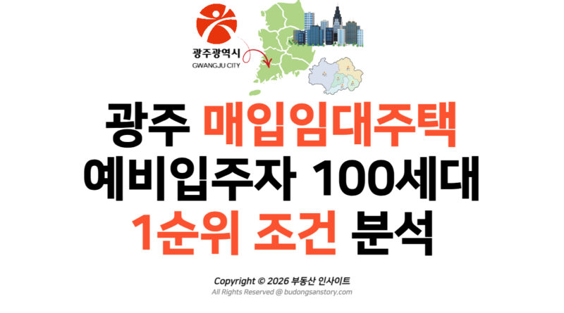 [임대료 30%] 광주 매입임대주택 예비입주자 100세대 1순위 조건 분석