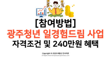 [참여방법] 광주청년 일경험드림 사업 자격조건 및 240만원 혜택